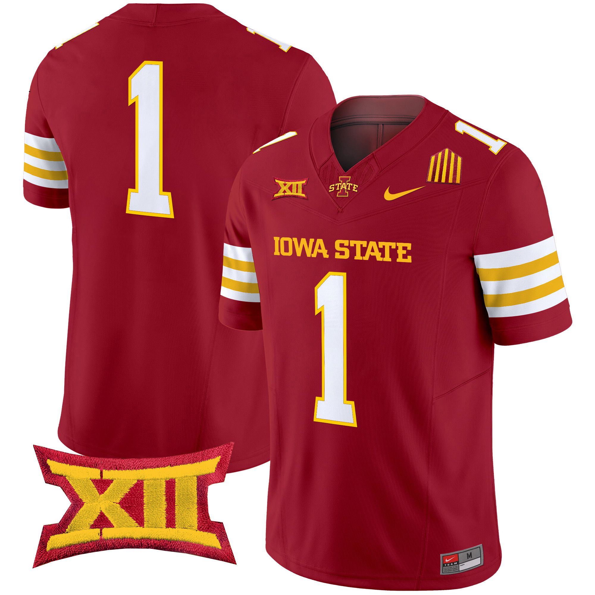 Men Iowa State Cyclones #1 No Name Red Nike 2024 Vapor Limited NCAA Jersey style 1